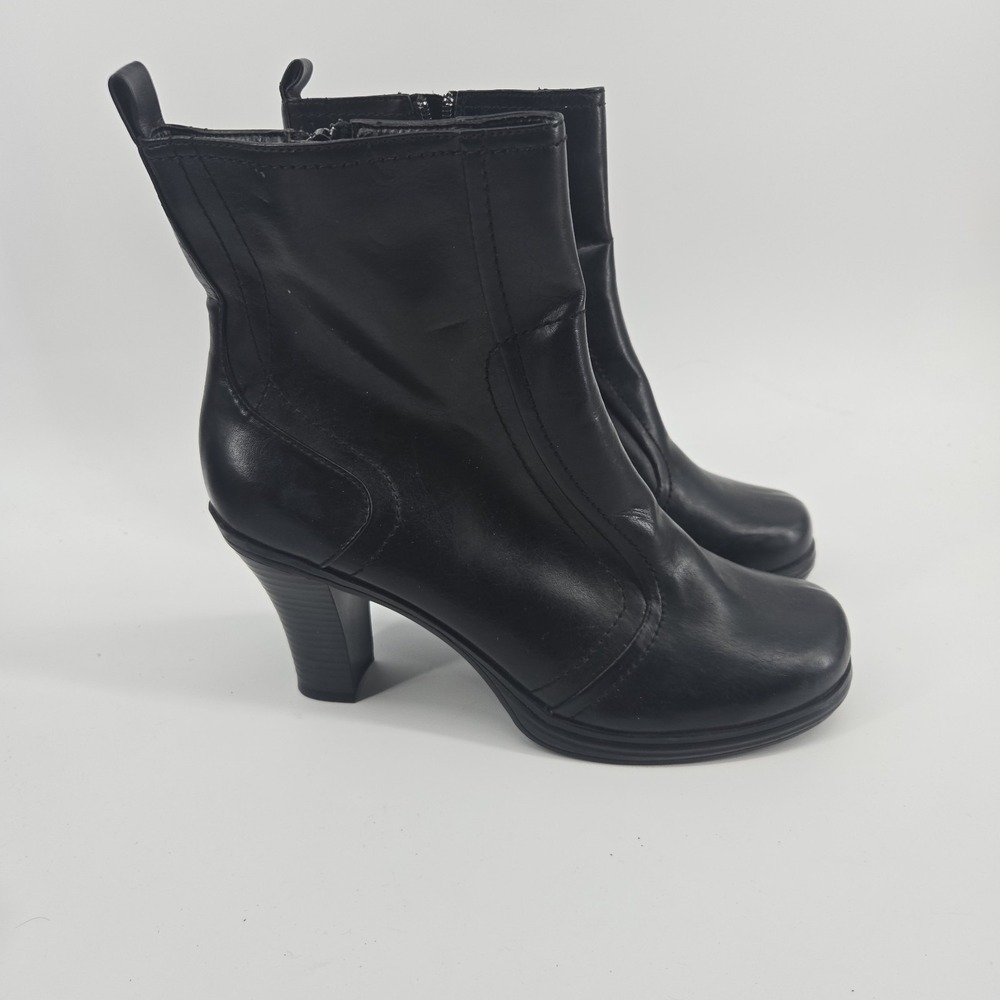 VTG 90s y2k Mudd Yowsers Black Vegan Leather Heeled Punk Ankle Boots Booties 8.5